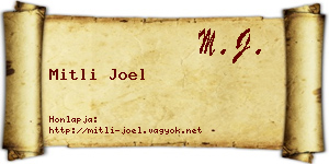 Mitli Joel névjegykártya